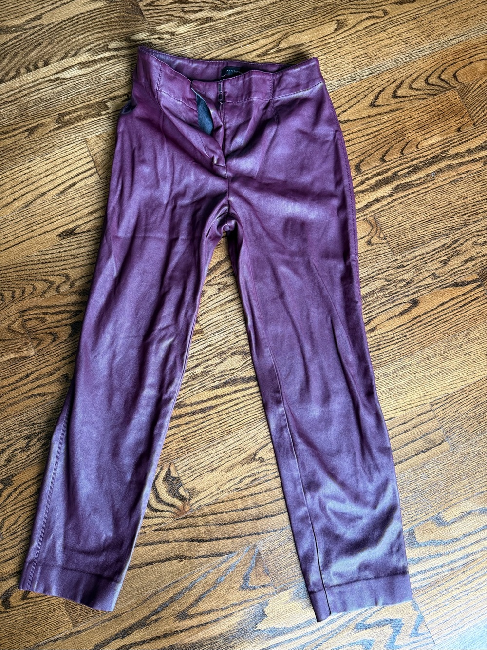 Ann Taylor Girls burgandy Faux Leather Pants